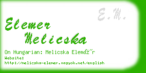 elemer melicska business card